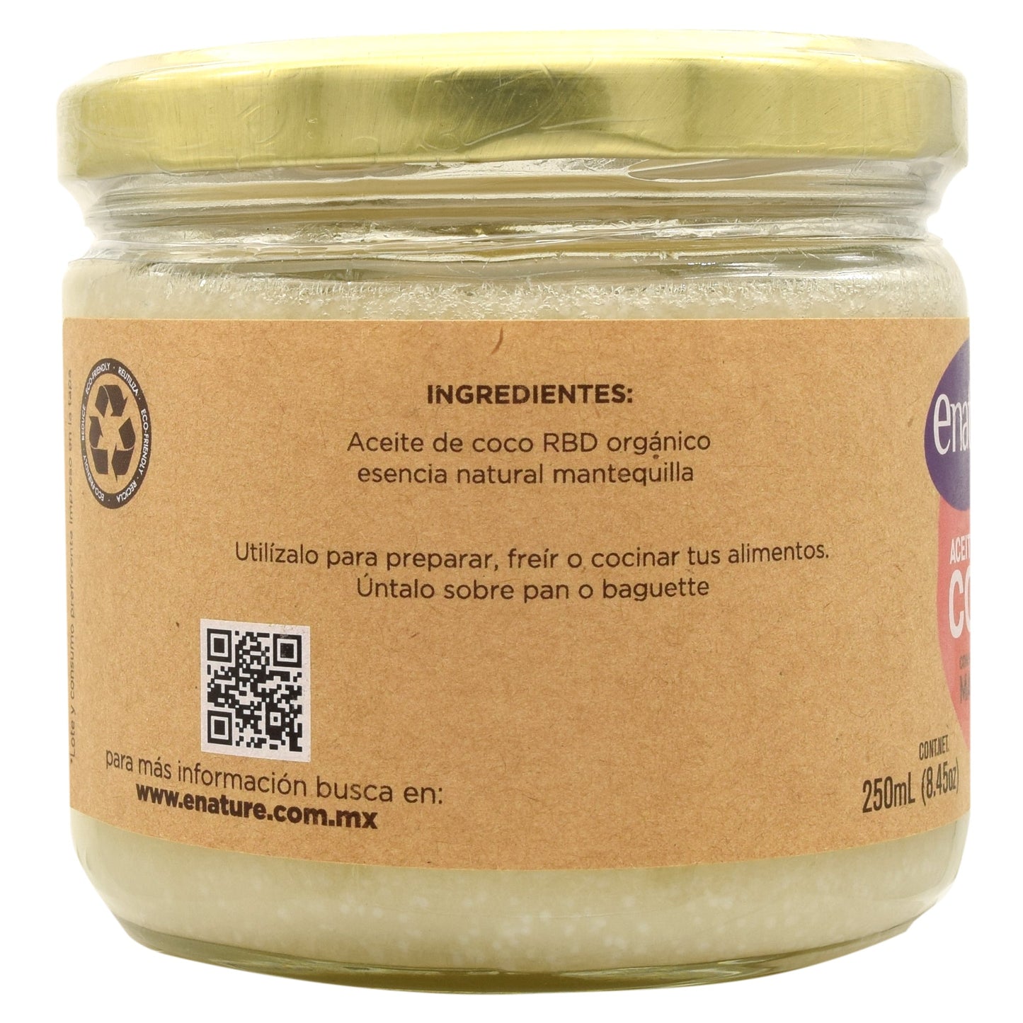 Aceite De Coco Sab Mantequilla 250 Mililitros (E-NATURE)