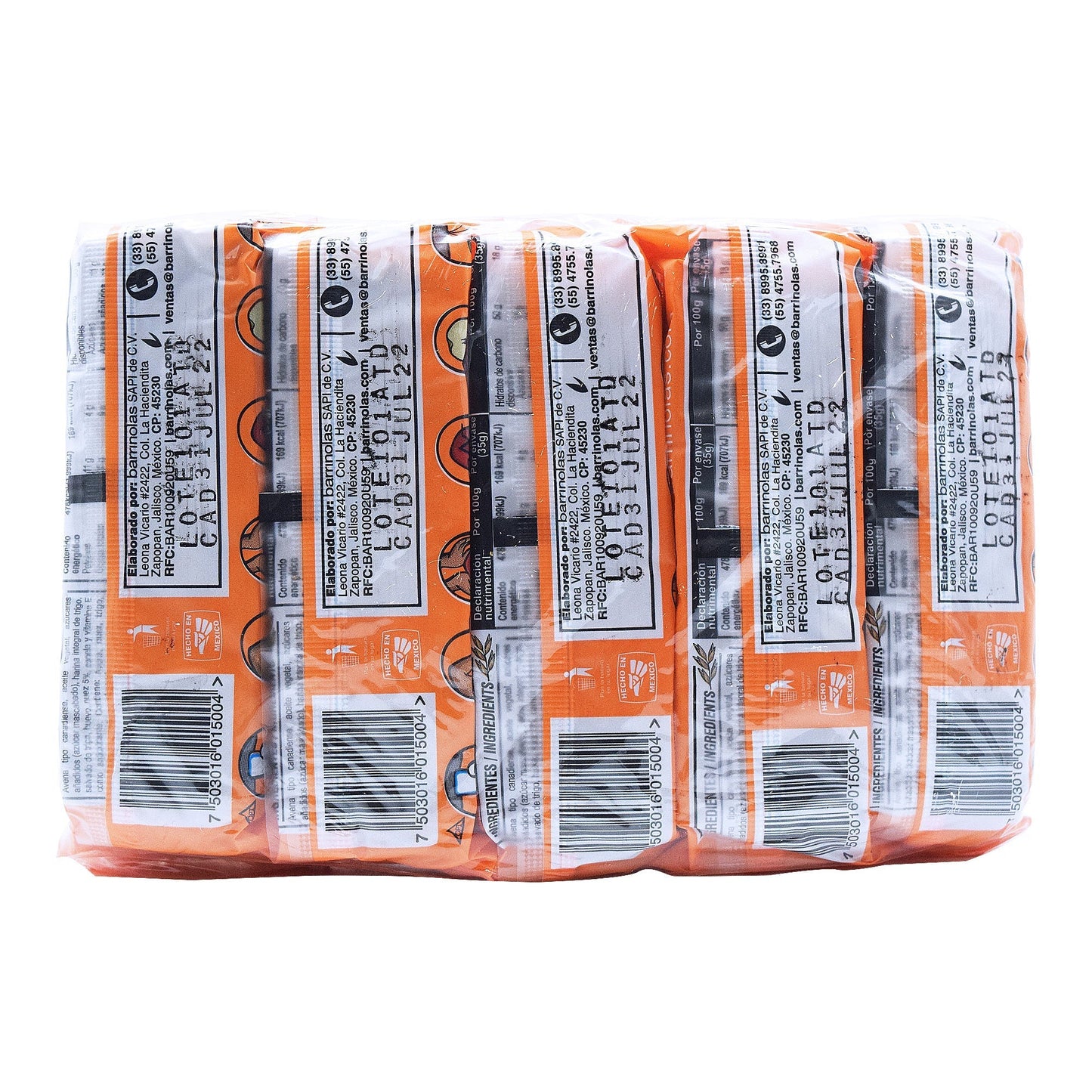 Barra Con Nuez 35 G (Paquete 10) (BARRINOLAS)