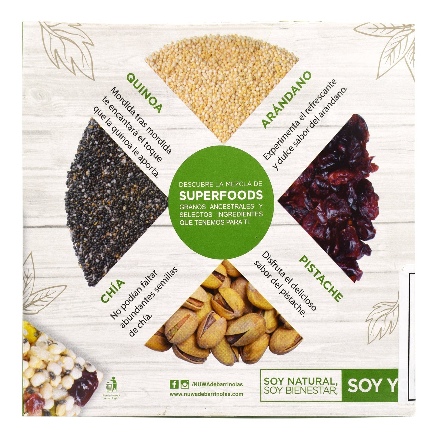 Barra De Superfoods Quinoa Pistache 30 G (Paquete 8) (NUWA)