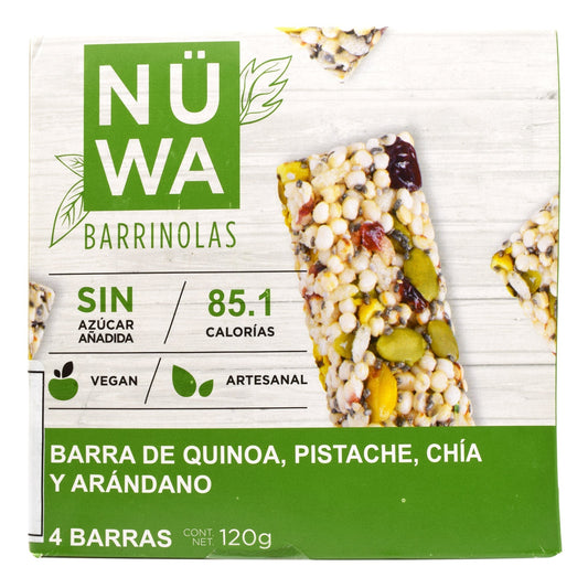 Barra De Superfoods Quinoa Pistache 30 G (Paquete 8) (NUWA)