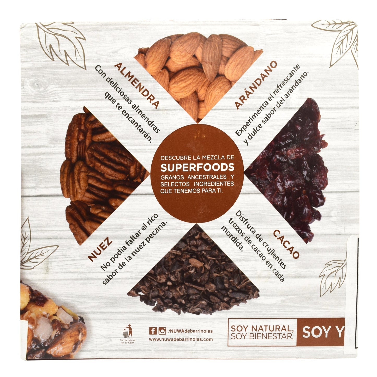 Barra De Superfoods Cacao Arandano 30 G (Paquete 8) (NUWA)