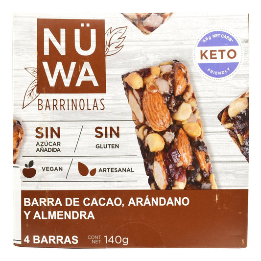 Barra De Superfoods Cacao Arandano 30 G (Paquete 8) (NUWA)