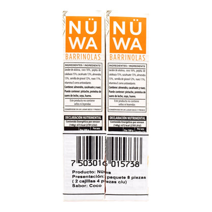 Barra De Superfoods Coco Nuez Almendra 30 G (Paquete 8) (NUWA)
