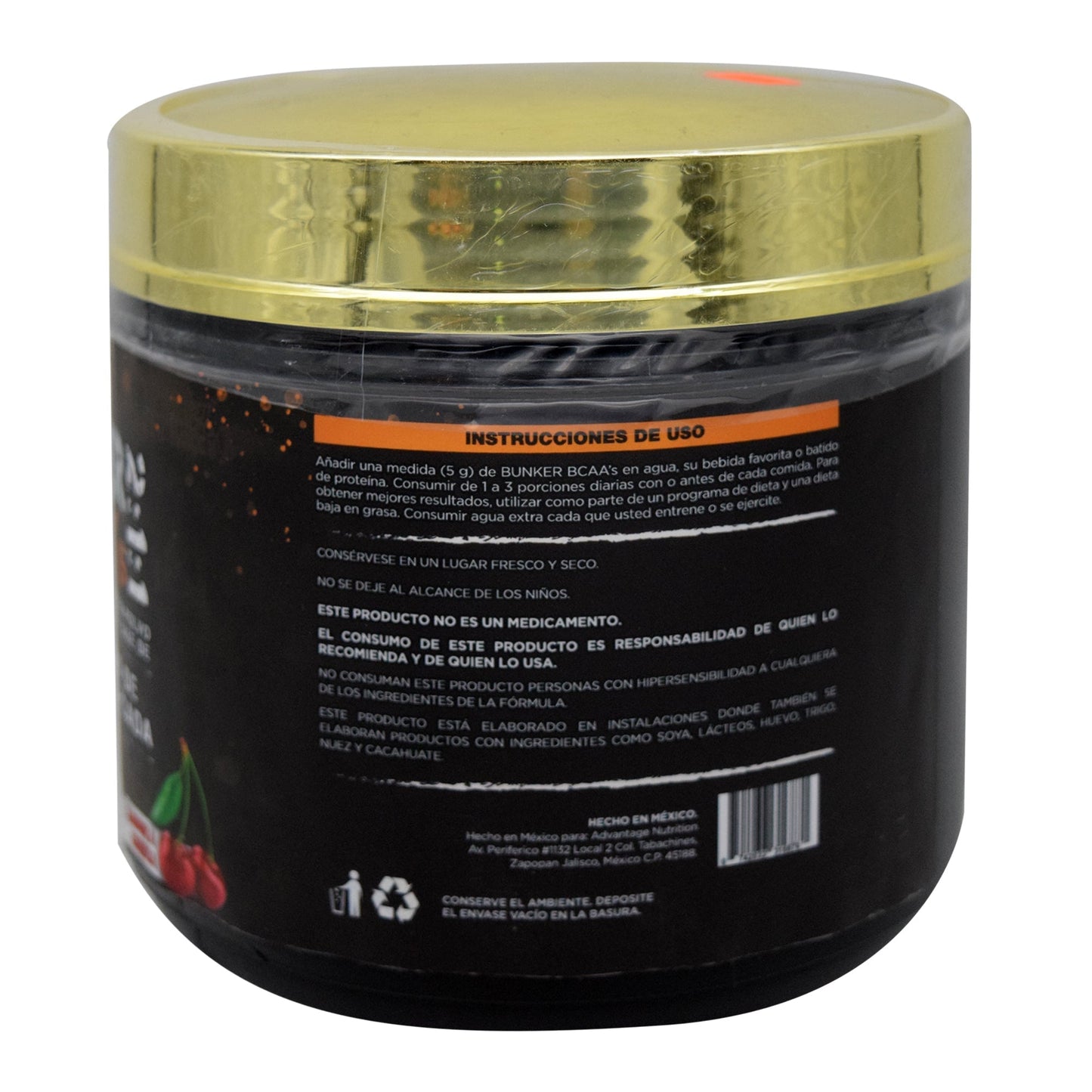 Bcaas Cereza 500 G (BUNKER NUTRITION)