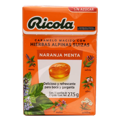 Caramelo Naranja Menta 11 Pz (Paquete 20) (RICOLA)