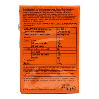 Caramelo Naranja Menta 11 Pz (Paquete 20) (RICOLA)