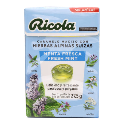 Caramelo Menta Fresca 11 Pz (Paquete 20) (RICOLA)