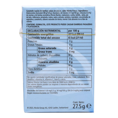 Caramelo Menta Fresca 11 Pz (Paquete 20) (RICOLA)