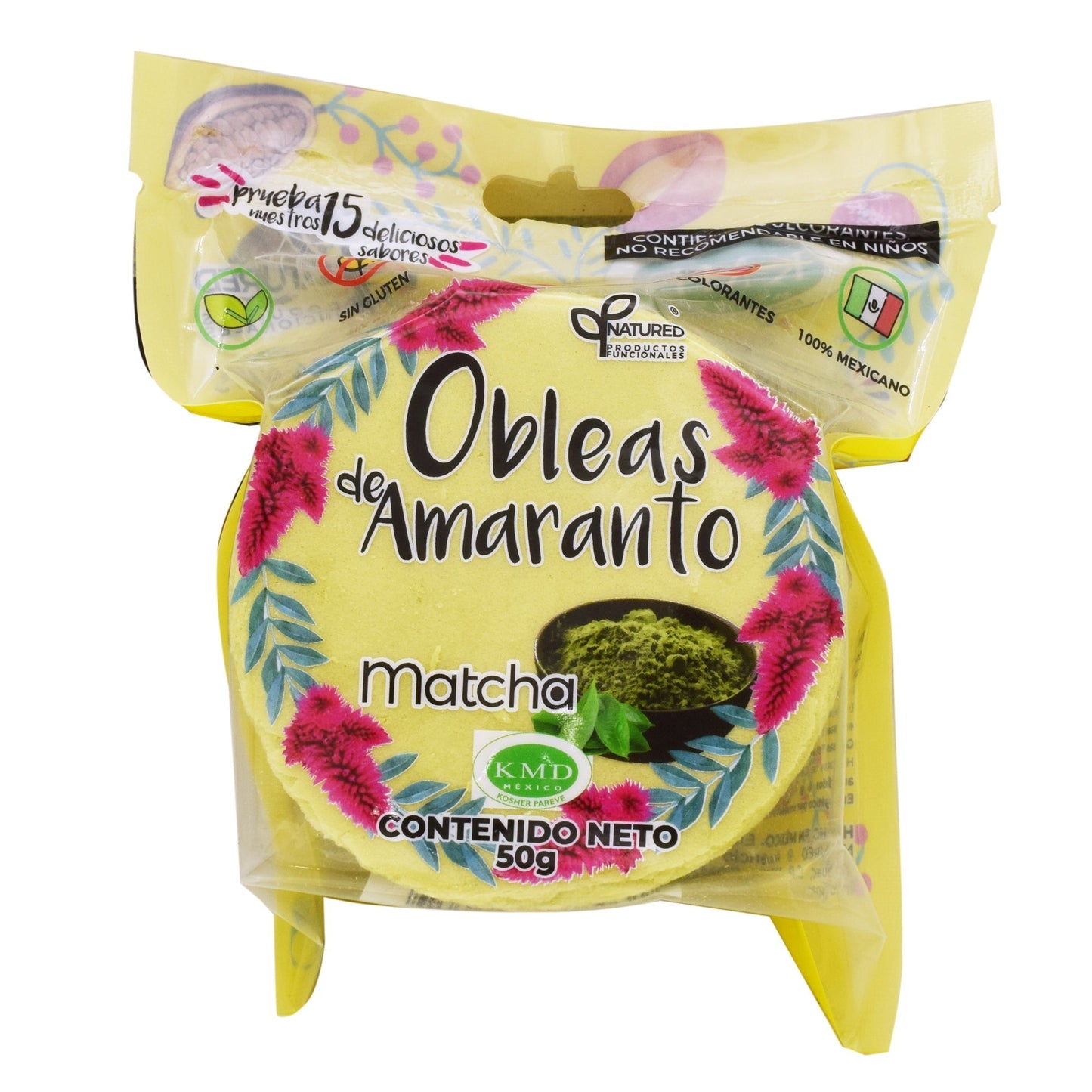 Obleas De Amaranto Con Matcha 50 G (Caja 12) (NATURED)