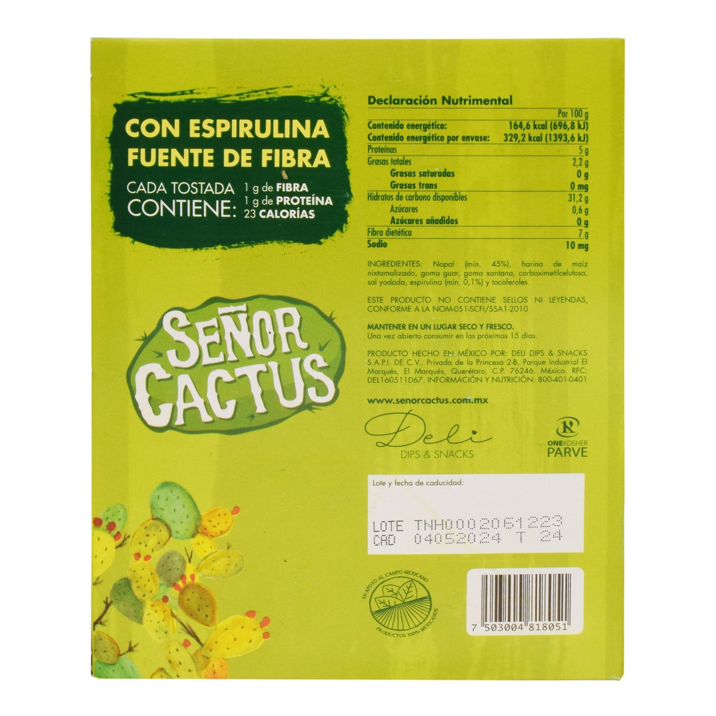 Tostada De Nopal 18 Pza 200 G (SEí±oR CACTUS)