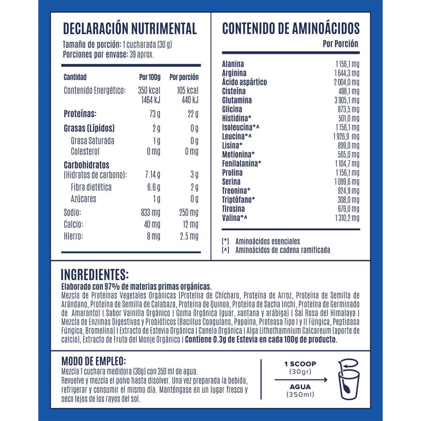 Proteina Vegetal Sabor Vainilla  1.17 Kg (BIRDMAN)