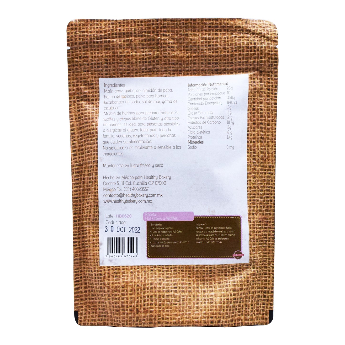 Harina Para Hot Cakes 250 G (HEALTHY BAKERY)