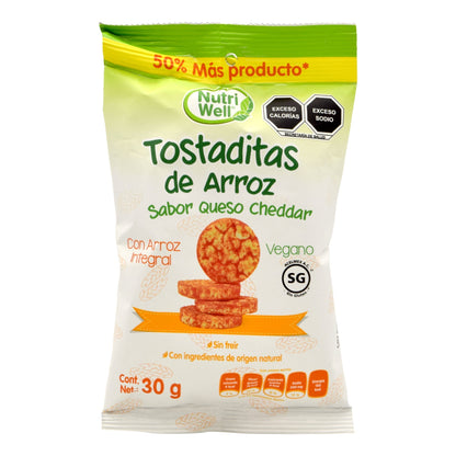 Tostaditas De Arroz Sab Queso Cheddar 30 G (NUTRIWELL)