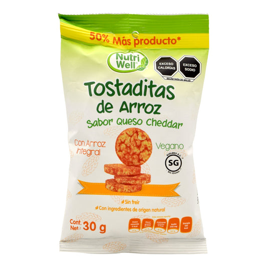 Tostaditas De Arroz Sab Queso Cheddar 30 G (NUTRIWELL)