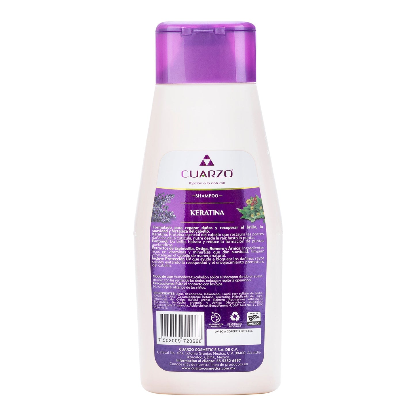 Shampoo Reparador Con Queratina 550 Mililitros (CUARZO)