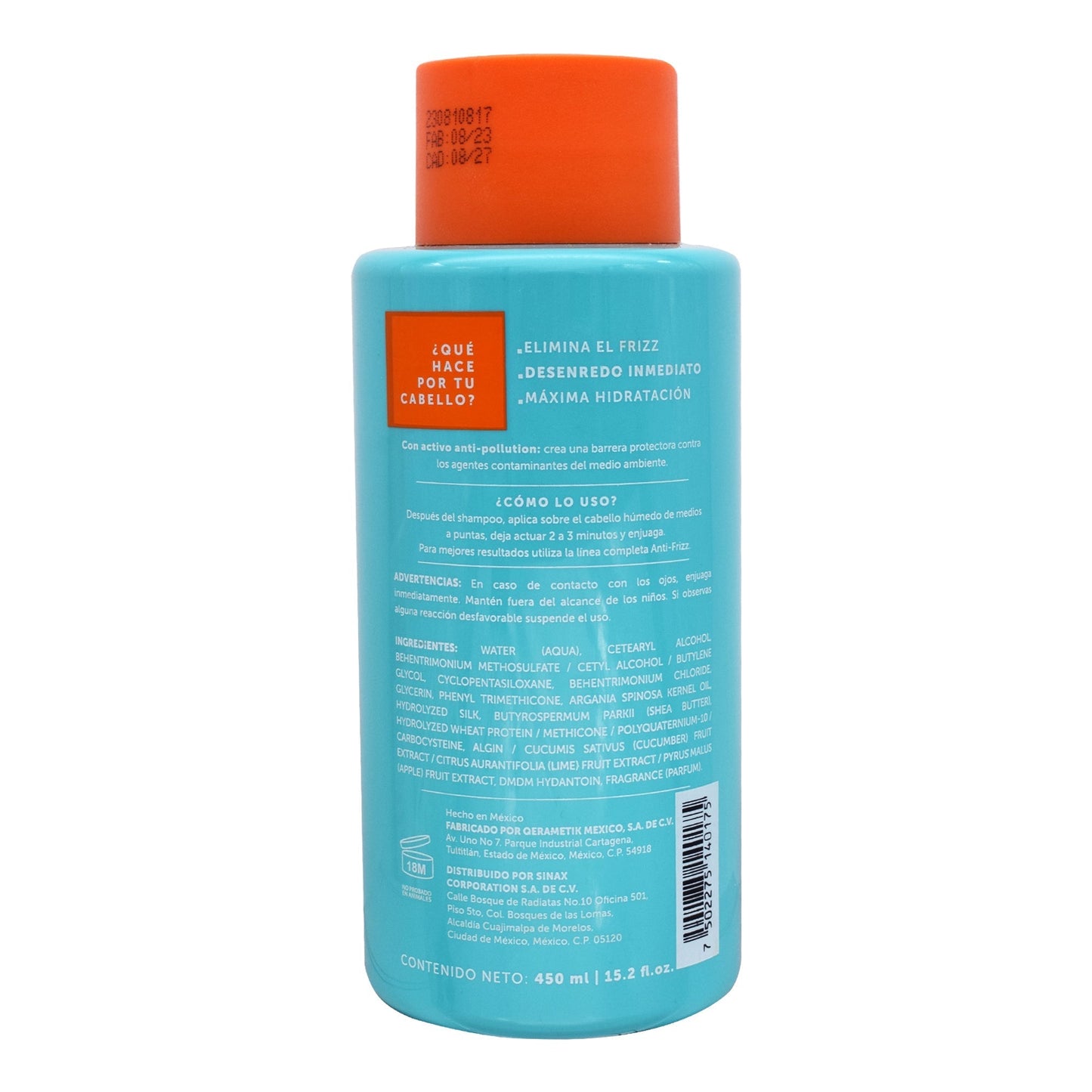 Acondicionador Anti Frizz 450 Mililitros (BIOMETIK)