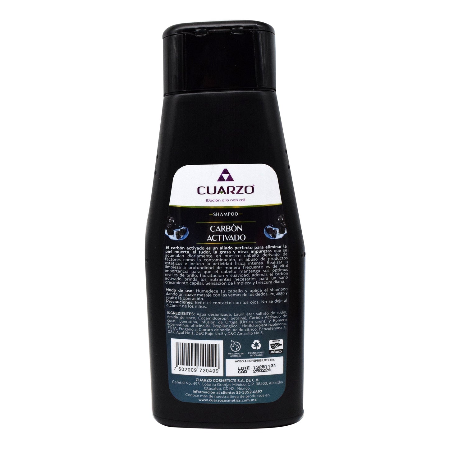 Shampoo Carbon Activado 550 Mililitros (CUARZO)
