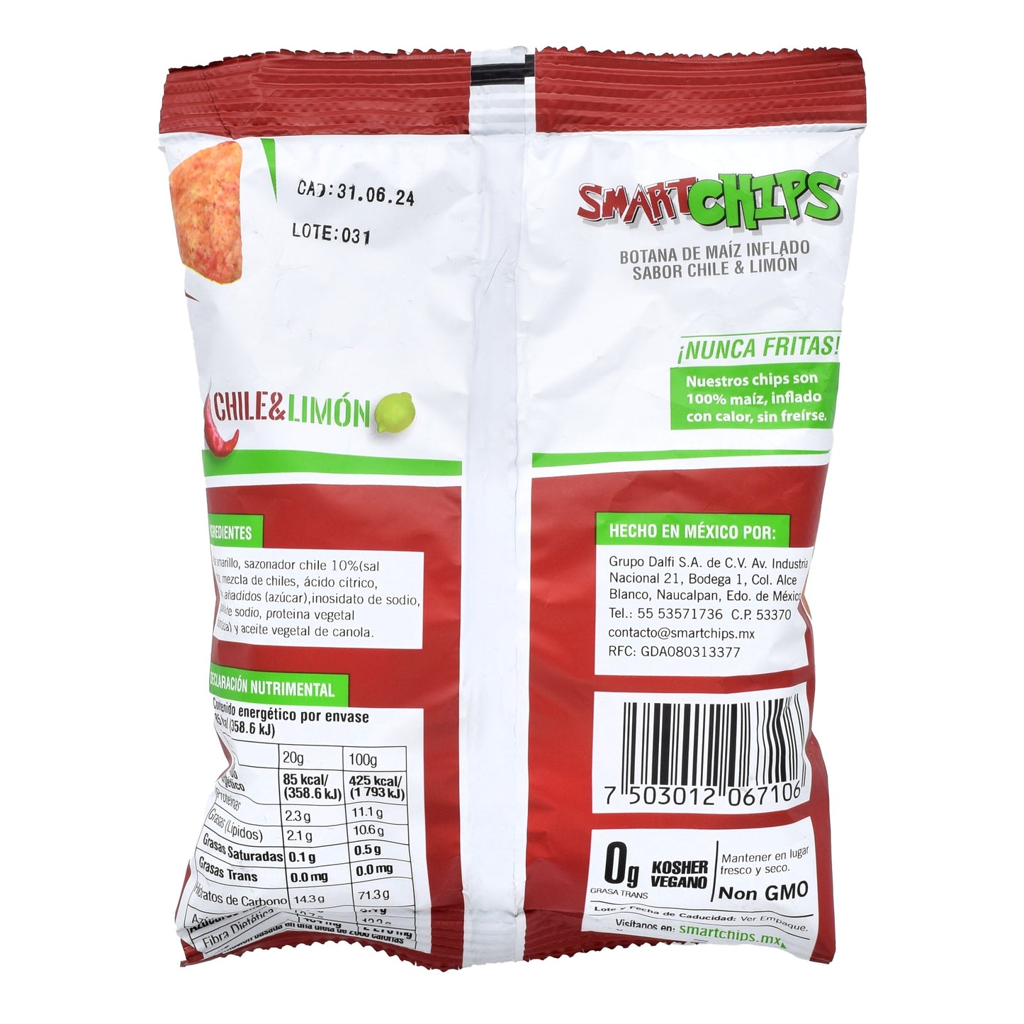 Maiz Inflado Chile  Limon 20 G (SMART CHIPS)