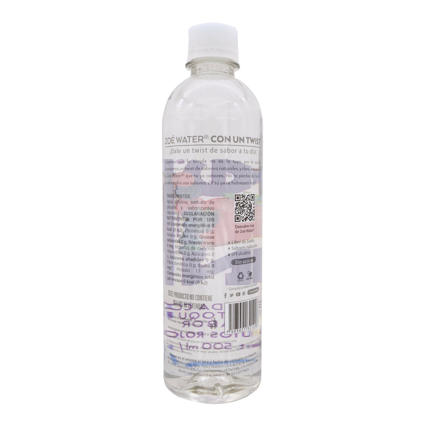 Agua Alcalina Sab Frutos Rojos 500 Mililitros (ZOE)
