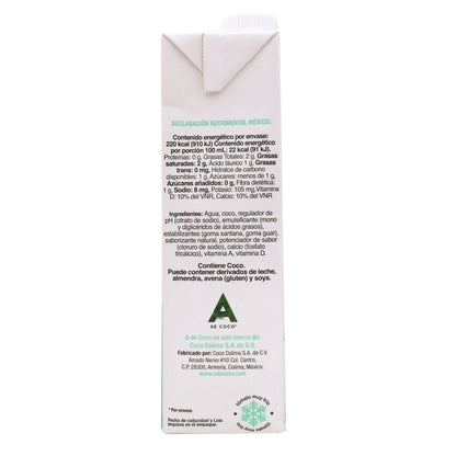 Bebida Coco Vainilla 1 L (A DE COCO)