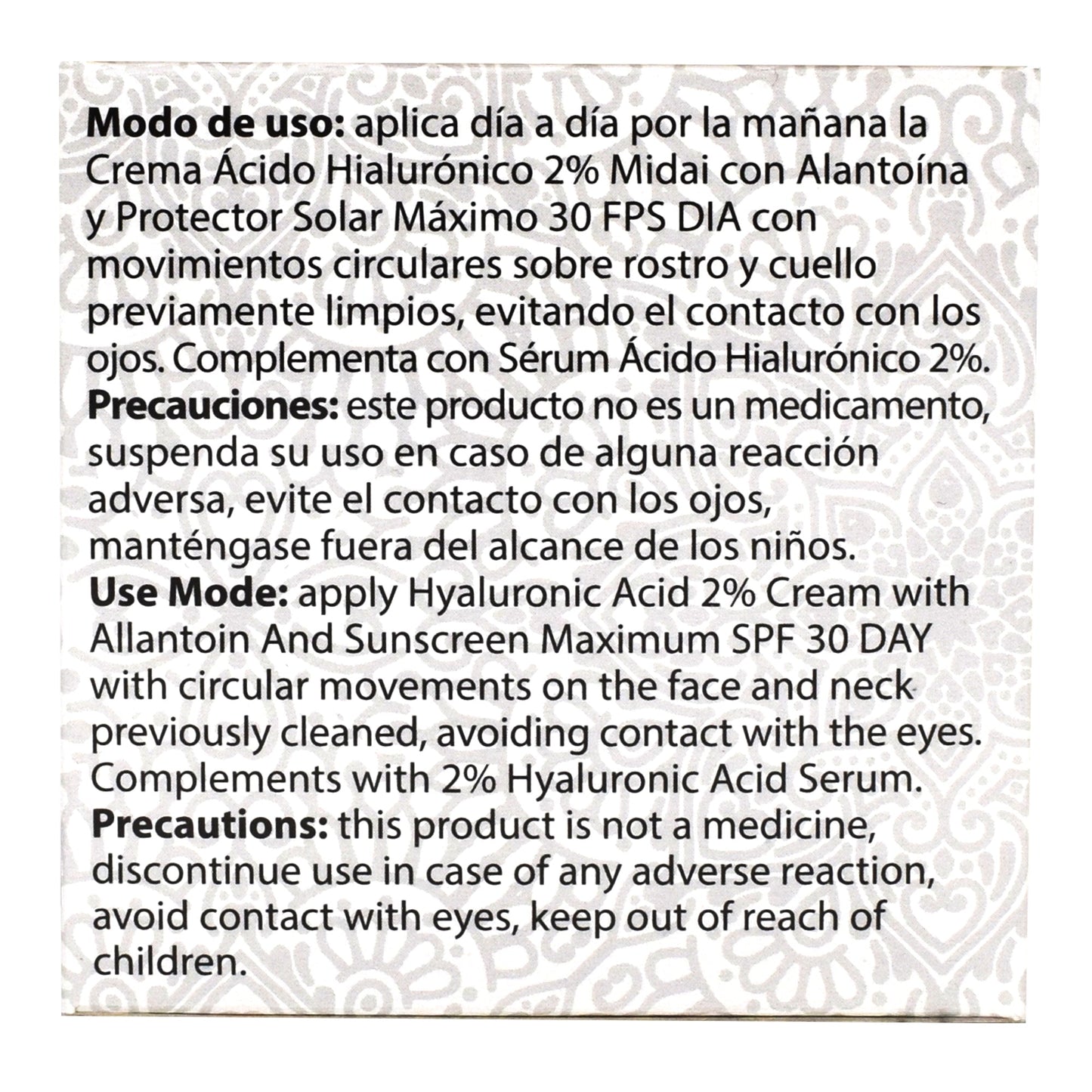 Crema Facial De Dia Acido Hialuronico 60 G (MIDAI)