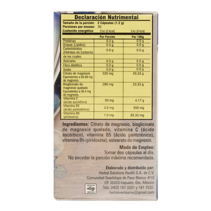 Glicinato Citrato Magnesio 60 Cápsulas (VITALAEL)
