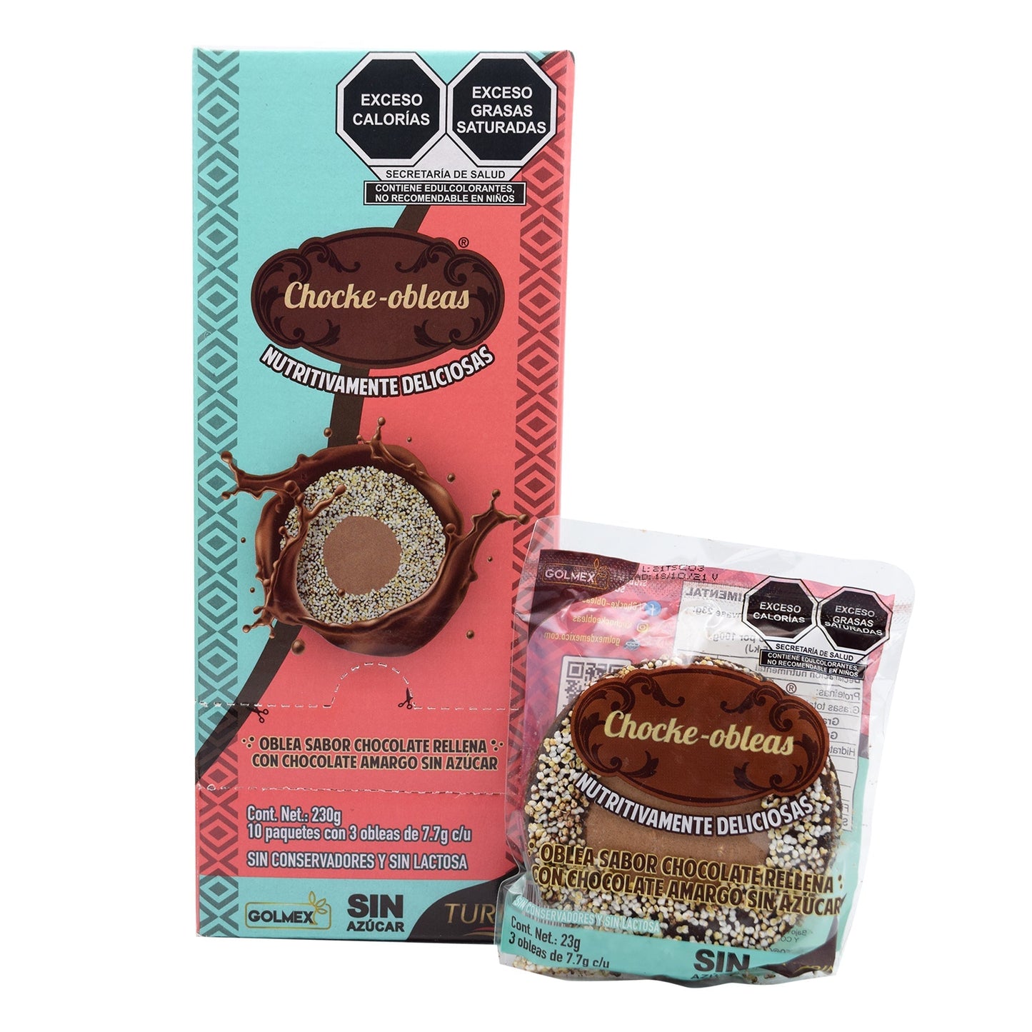 Mini Obleas De Chocolate Rellenas De Chocolate Amargo 7.7 G (Paquete 10) (CHOCKE OBLEAS)