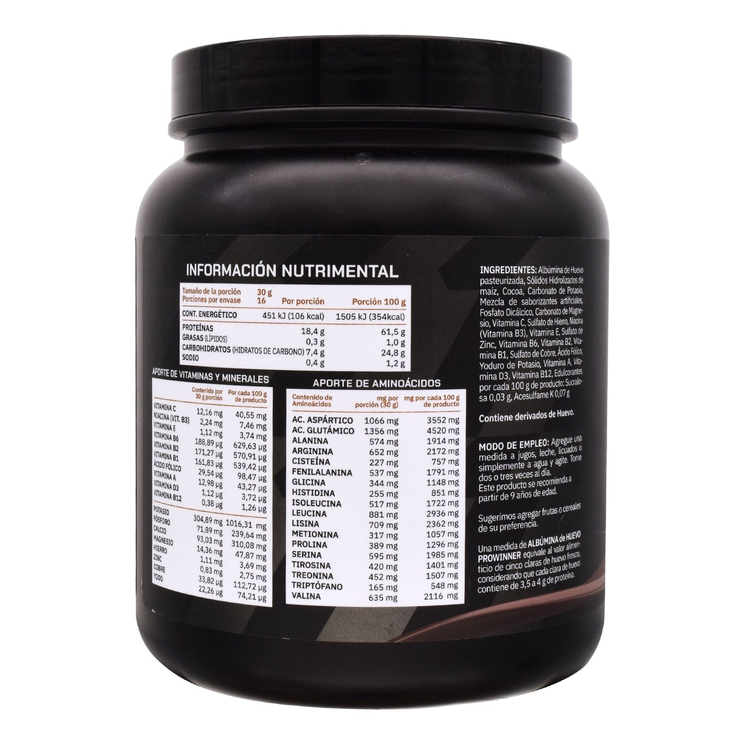 Albumina De Huevo Chocolate 500 G (PROWINNER)