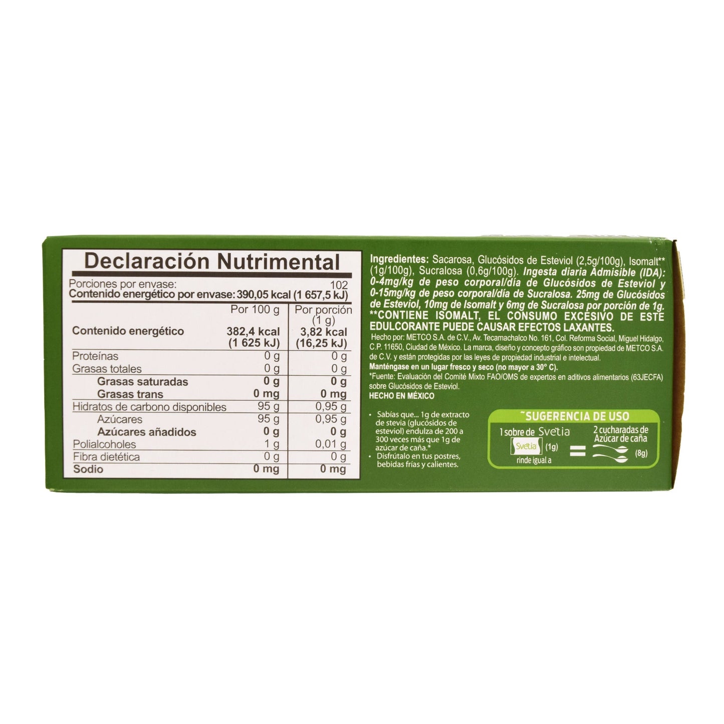 Endulzante Stevia  102 Sob (METCO)