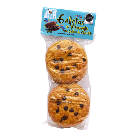Galletas De Amaranto Con Chispas De Chocolate 140 G (Caja 12) (POWER FOODS)
