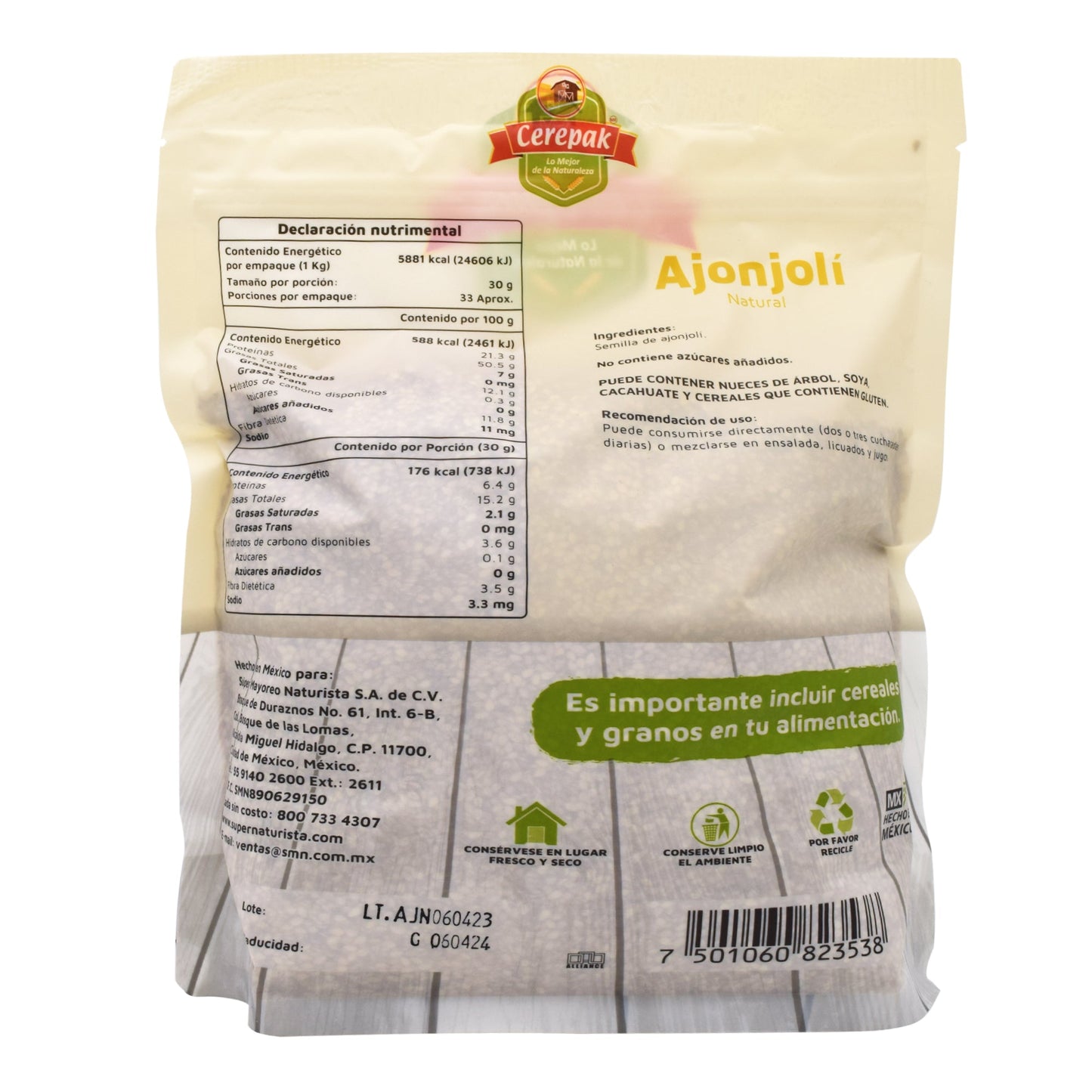 Ajonjoli Natural 1 Kg (CEREPAK)