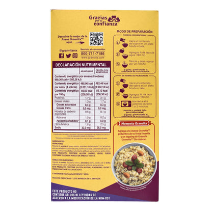 Avena Instantanea Variedad De Frutos Rojos 280 G (GRANVITA)