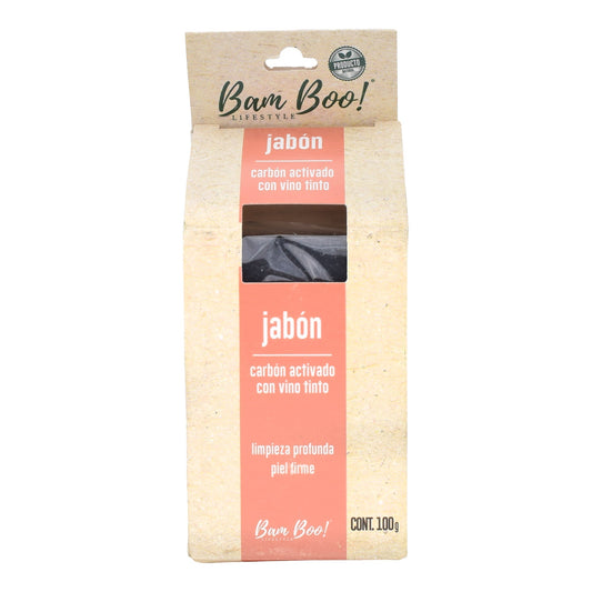 Jabon Carbon Activado Vino Tinto 100 G (BAM BOO! LIFESTYLE)