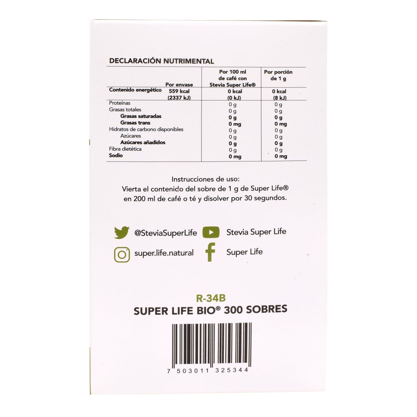 Stevia 300 G (SUPER LIFE)