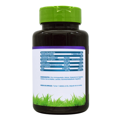 Zinc 100 Tabletas – Sistema inmune, piel saludable y metabolismo celular