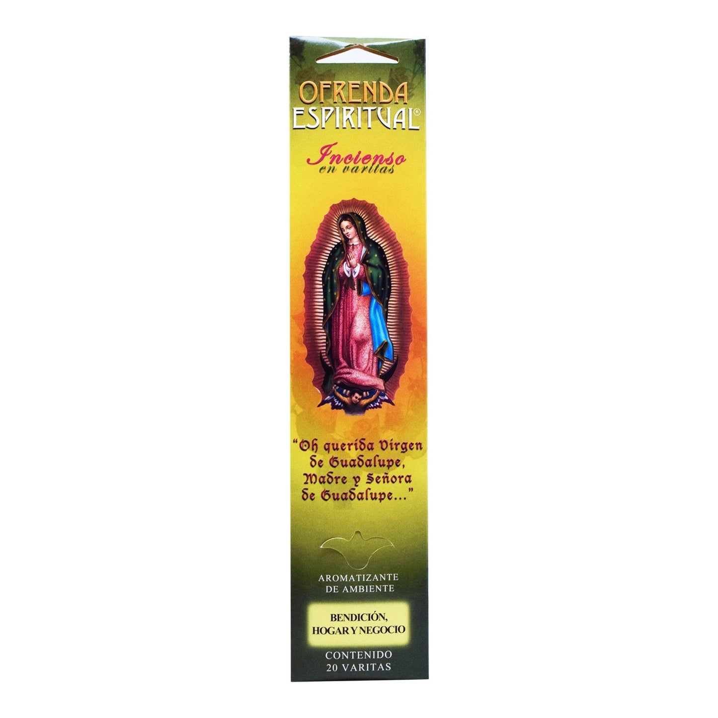 Incienso Virgen Bendicion Hogar Y Negocio 20 Varitas (OFRENDA ESPIRITUAL)