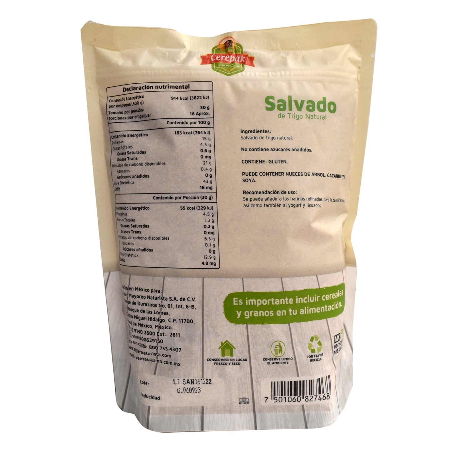 Salvado Natural 500 G (CEREPAK)