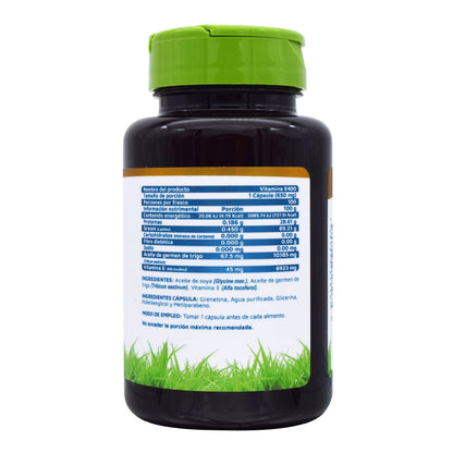 Vitamina E 400 UI 100 Cápsulas – Antioxidante, piel saludable y sistema inmune