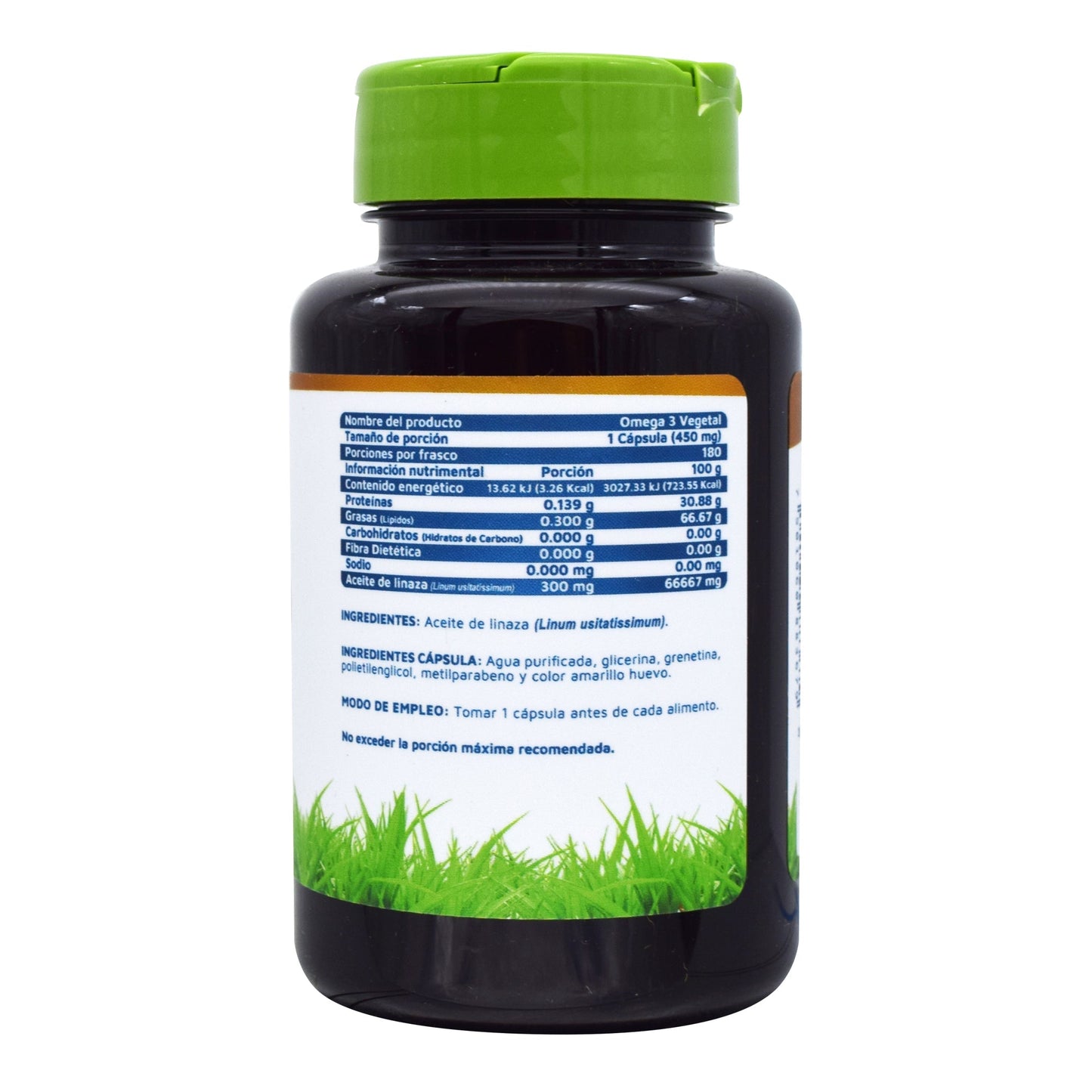Omega 3 Vegetal/Aceite De Linaza 180 Cápsulas (VIDANAT/VITAMINAS)