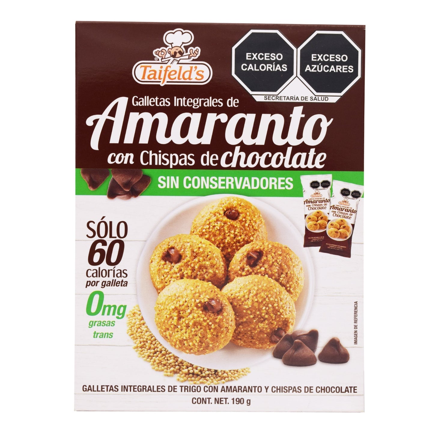 Galleta De Amaranto Chocolate 190 G (TAIFELDS)