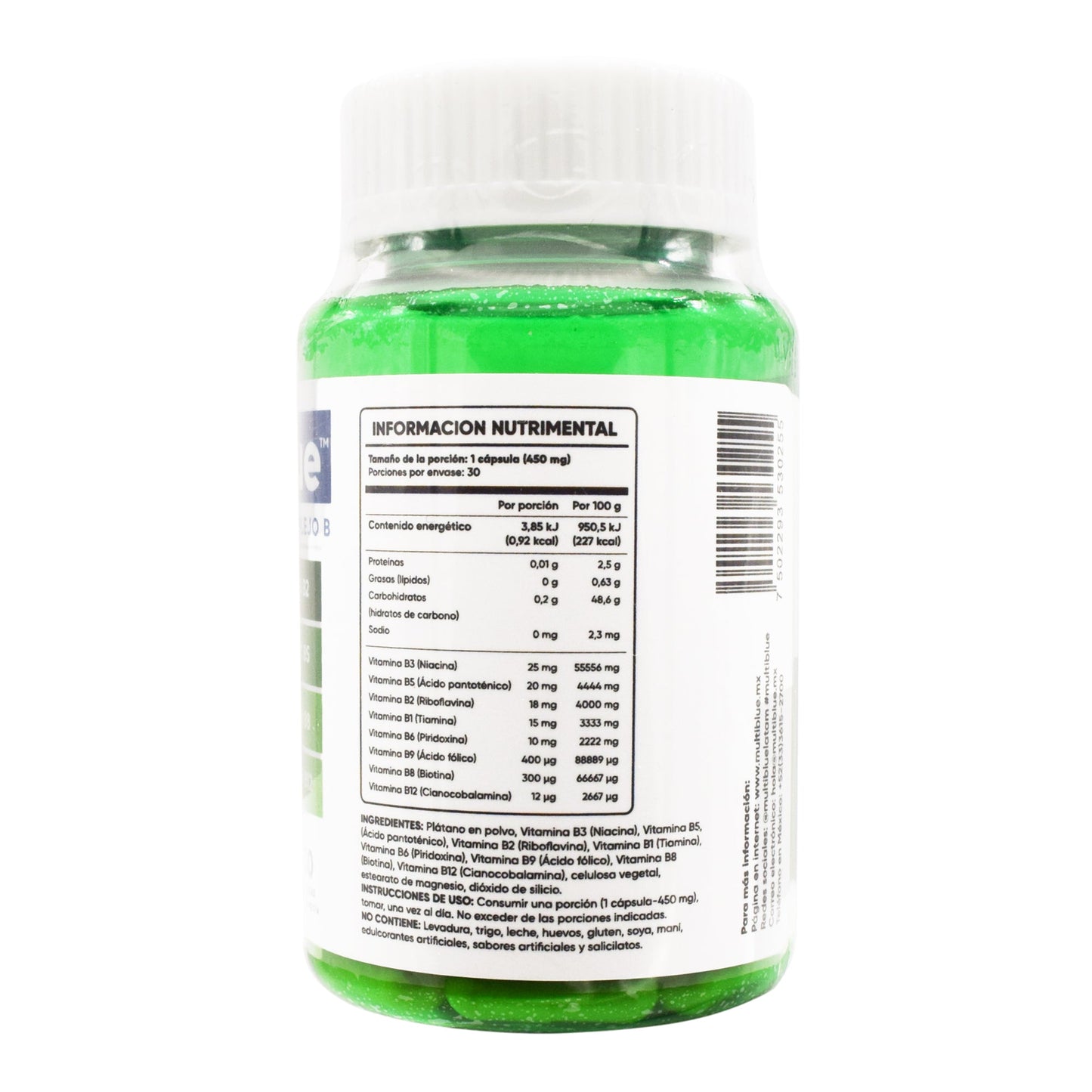 Multivitaminico Complejo B 30 Cápsulas (MULTIBLUE)