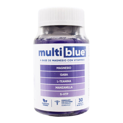 Magnesio Gaba L Teanina 30 Cápsulas (MULTIBLUE)