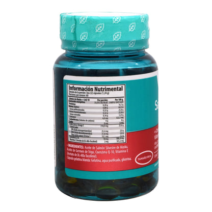 Salmon De Alaska Omega 3 Coenzima Q10 Vit E 120 Cápsulas (SOLANUM TURQUESA)