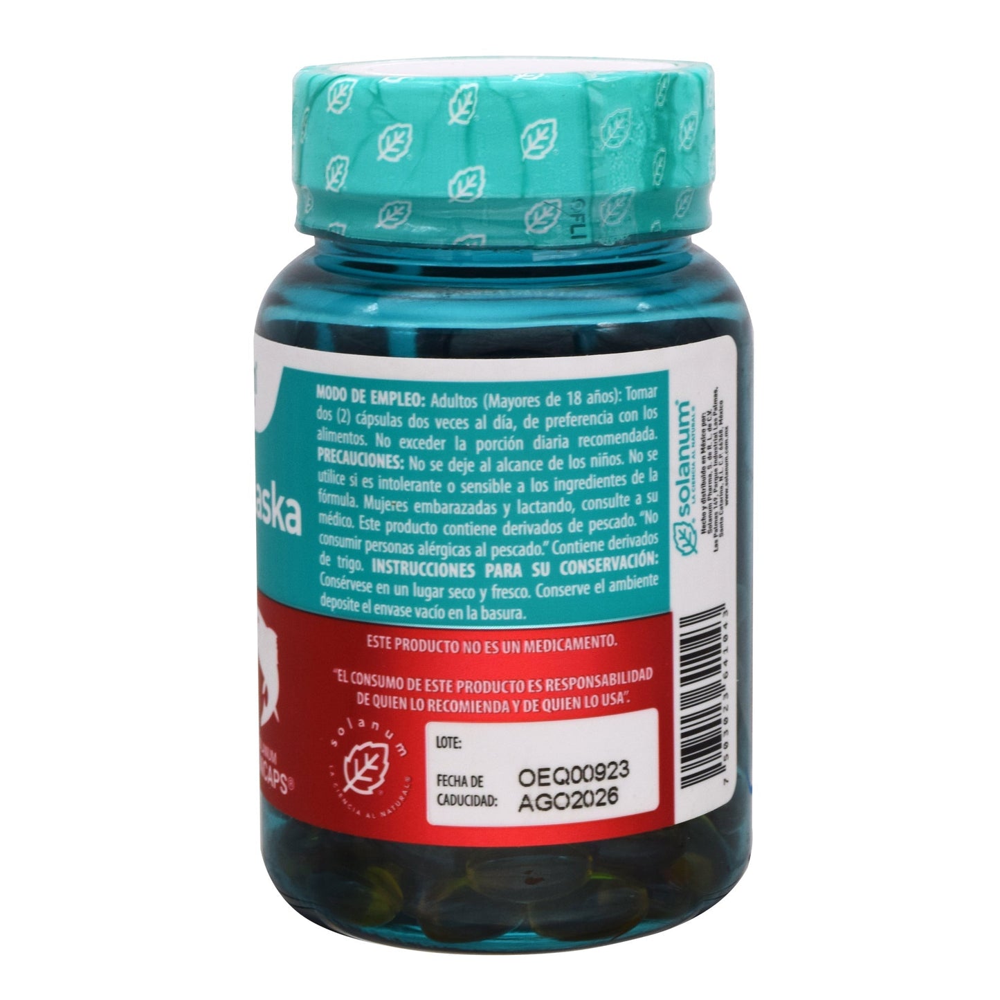 Salmon De Alaska Omega 3 Coenzima Q10 Vit E 120 Cápsulas (SOLANUM TURQUESA)