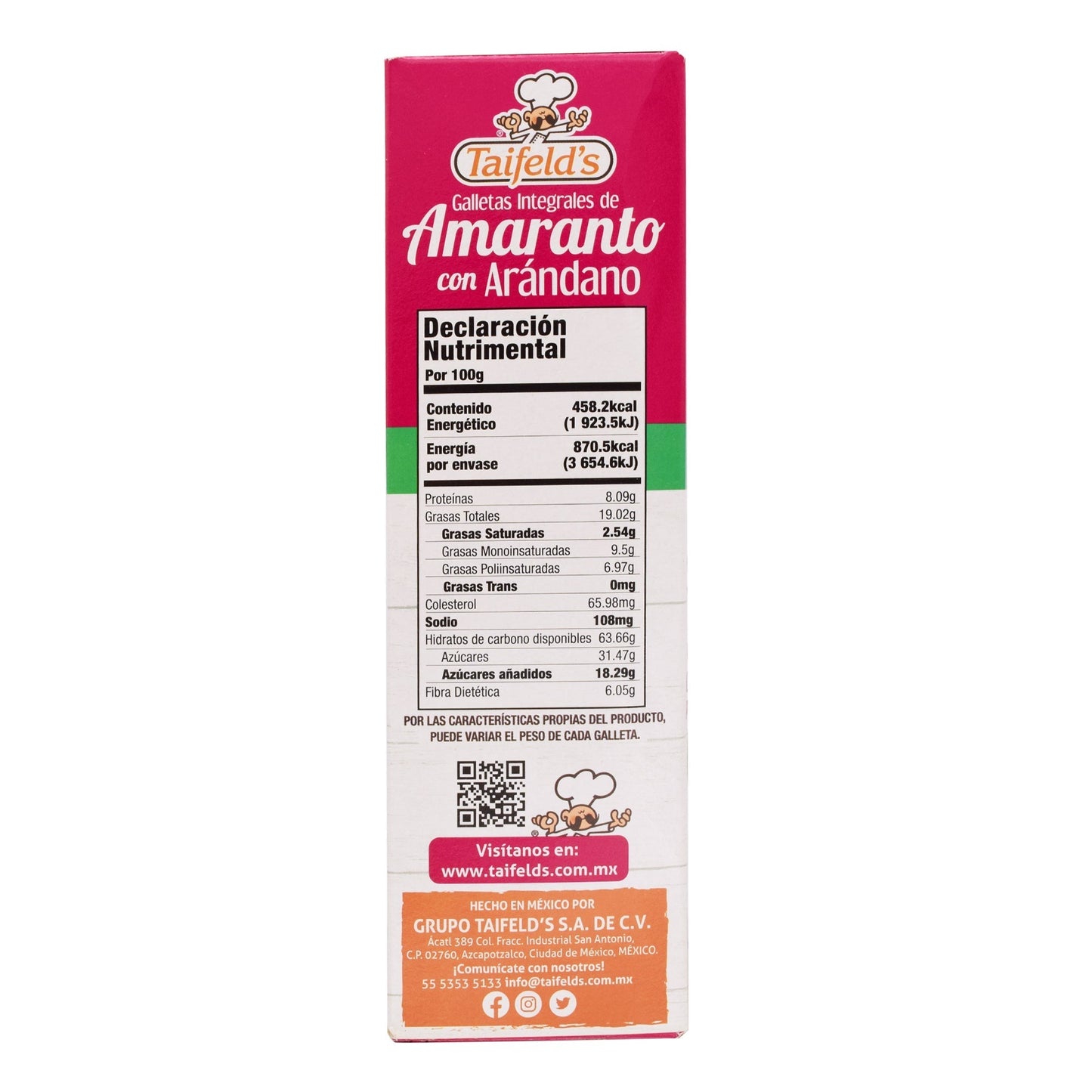 Galleta De Amaranto Arandano 190 G (TAIFELDS)