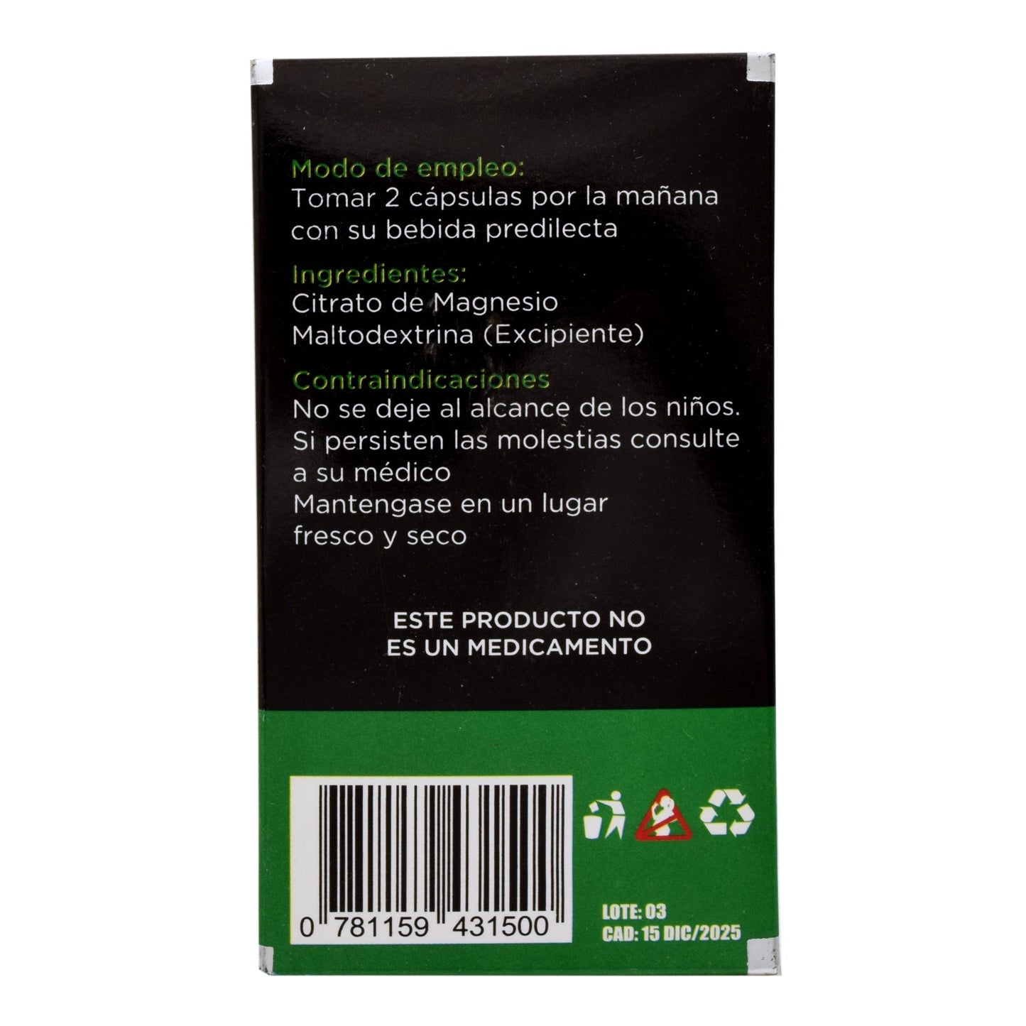 Citrato De Magnesio 60 Cápsulas (JOY NATURA)