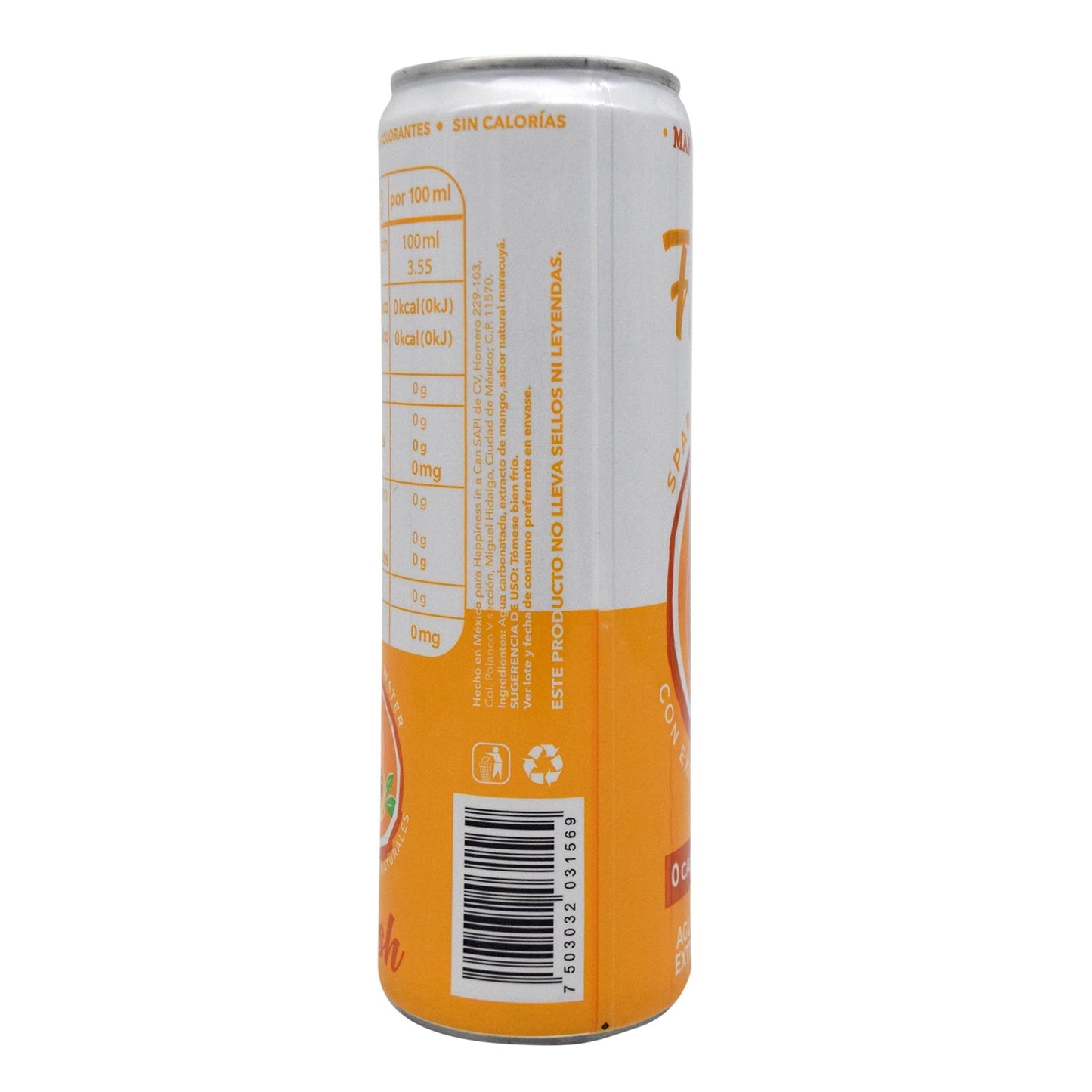 Agua Gasificada Mango Maracuya 355 Mililitros (FRESH)