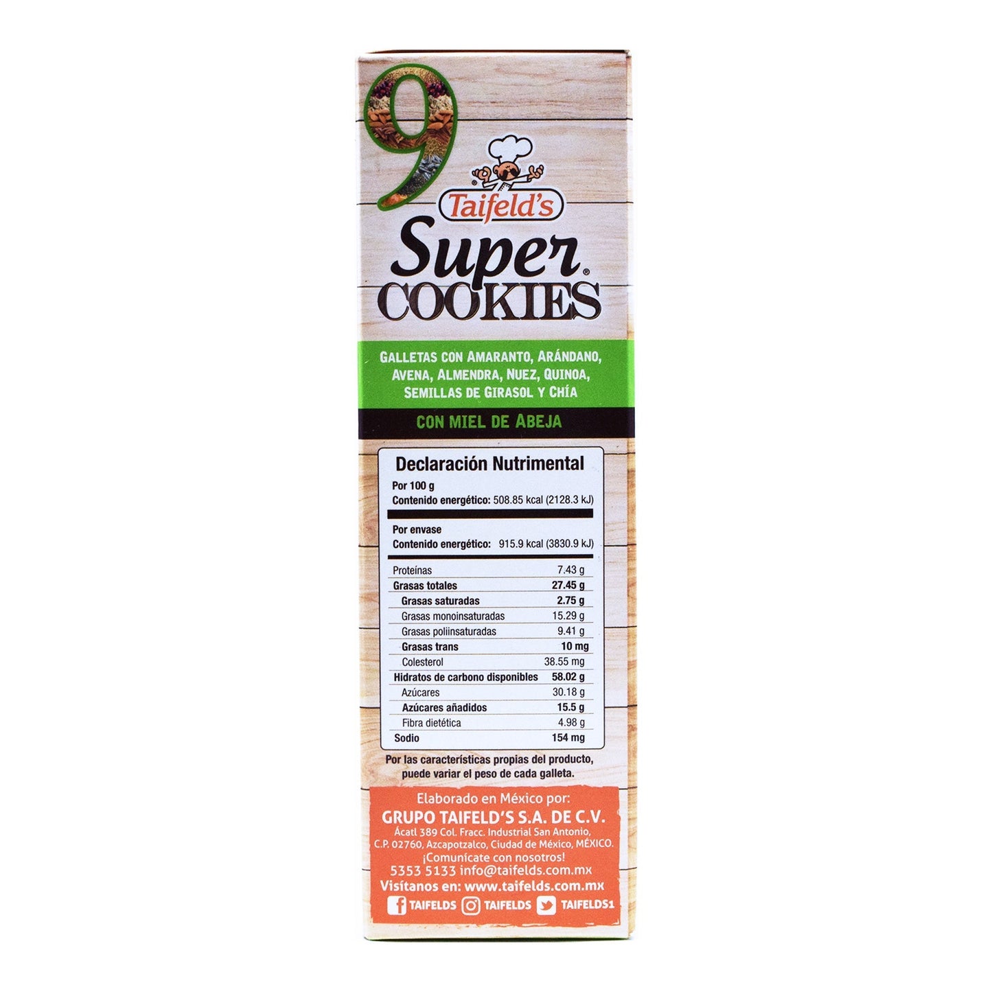Galleta 9 Super Foods 180 G (TAIFELDS)
