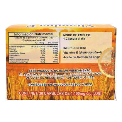 Vitamina E Con Germen De Trigo 30 Perlas (FUERZA Y VIDA)