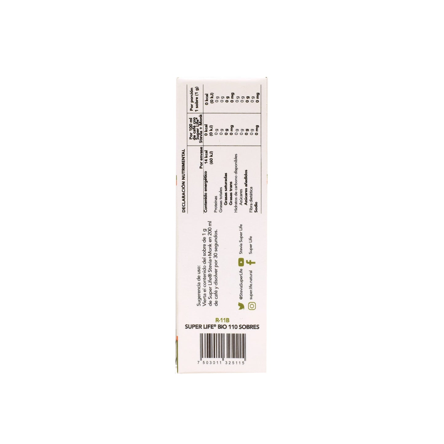 Endulzante Natural 110 Sob (SUPER LIFE)